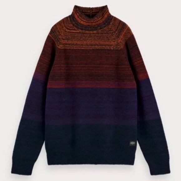 Scotch & Soda Men's Color Block Mock Net Wool Sweater XXL - Picture 1 of 6